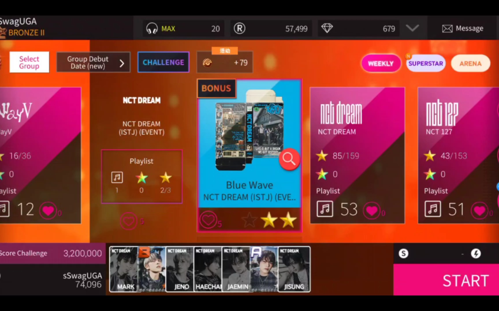 [图]【SuperStar SMTOWN】《Blue Wave》困难三星~锁屏可玩