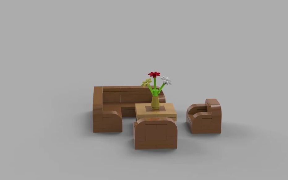 乐高moc教程 现代家具 沙发 拼搭指南_哔哩哔哩_bilibili