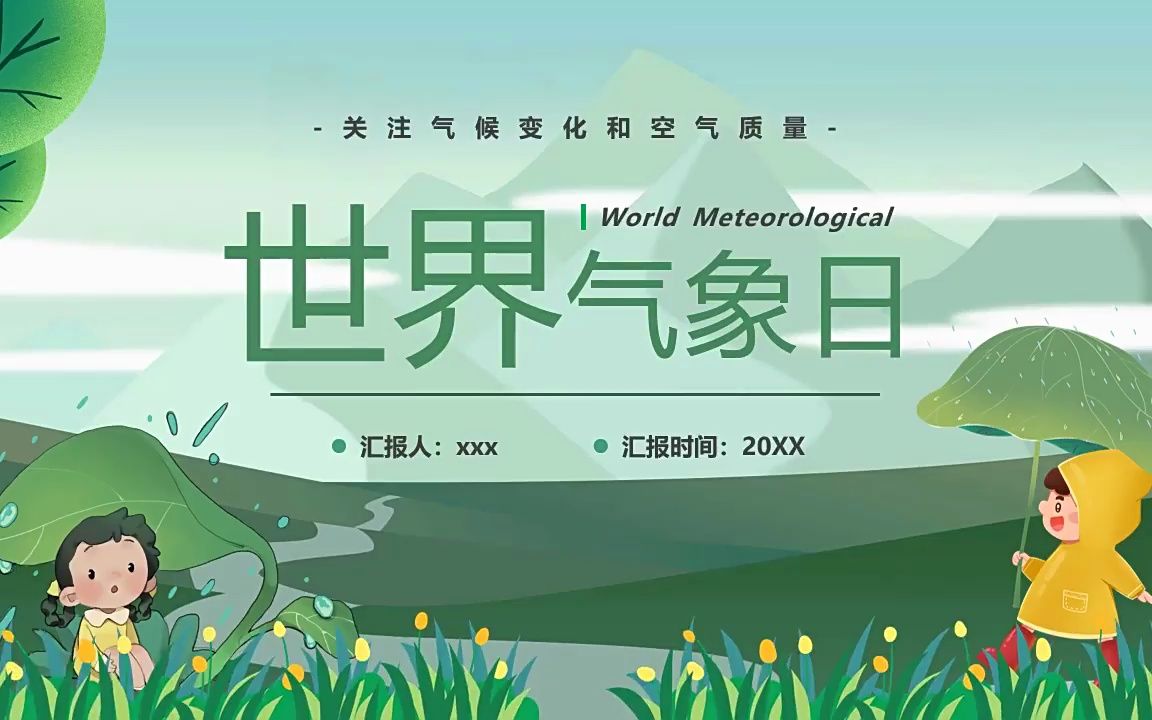 世界气象日科普宣传ppt模板