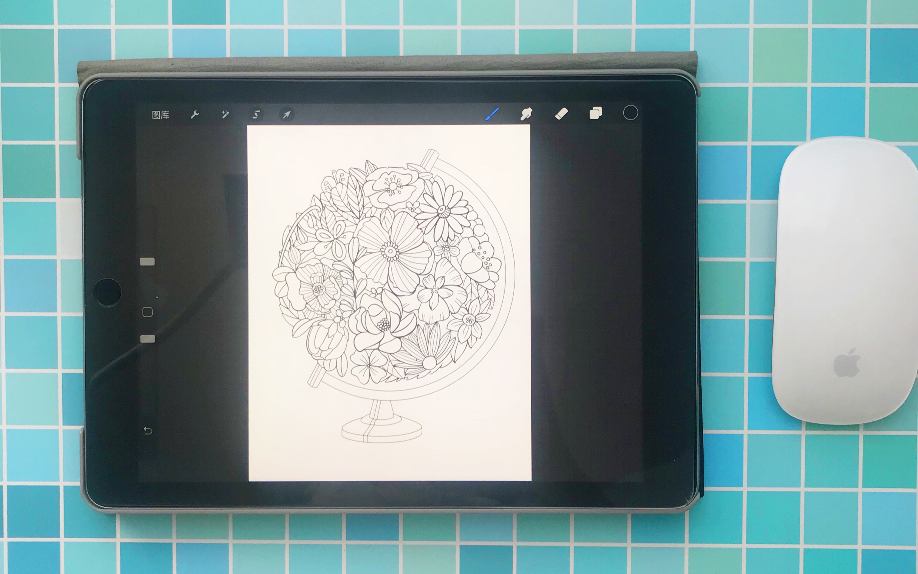 ipad手繪 ipad手繪教程過程procreate ipencil ipad pro線描植物會