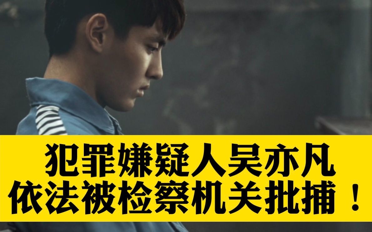 刚刚,犯罪嫌疑人吴亦凡,依法被检察机关批准逮捕!
