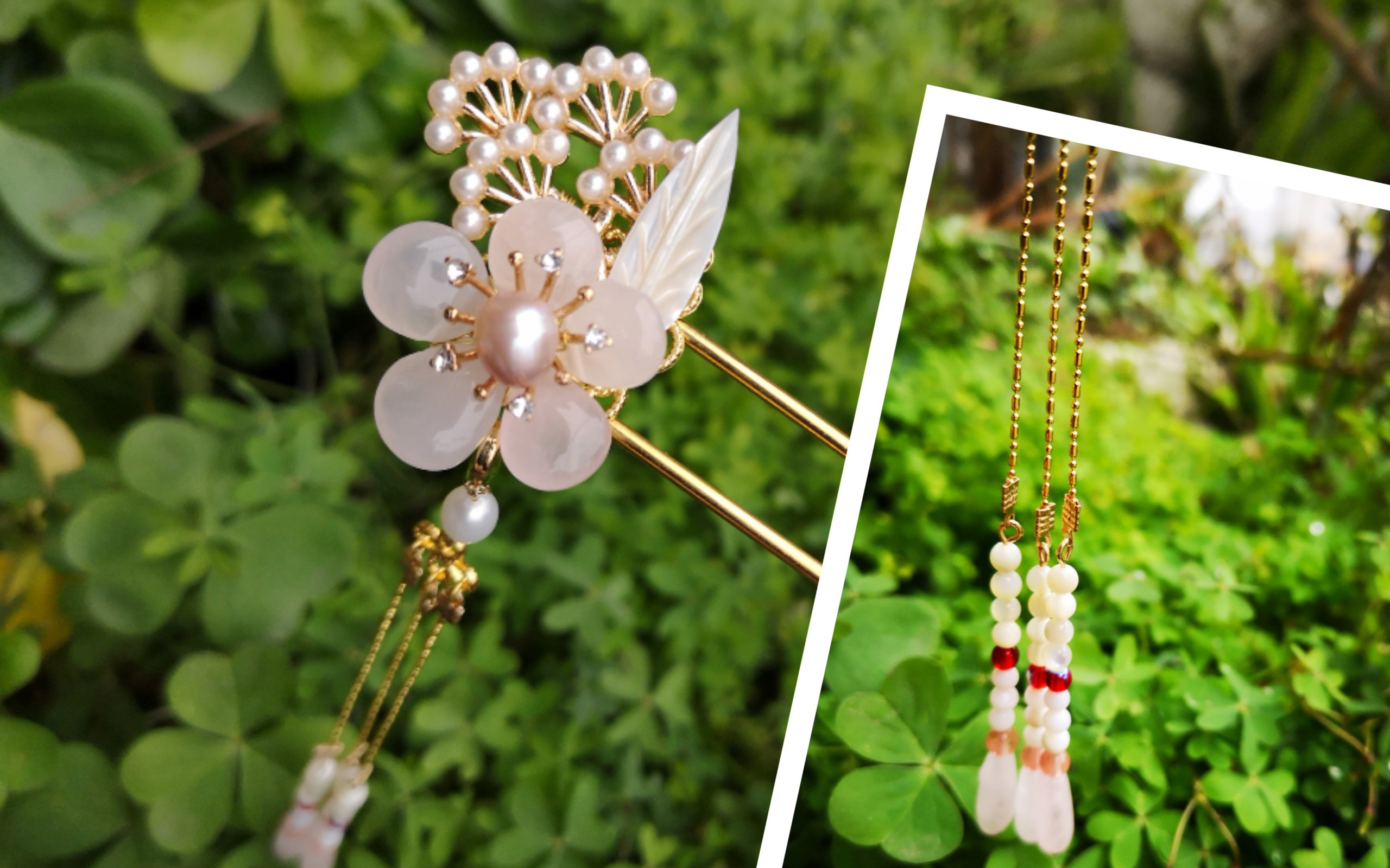 【初春】粉晶松枝发簪制作过程