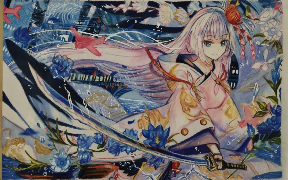 【彩铅手绘】新人up10小时临摹藤原老师的一张画!