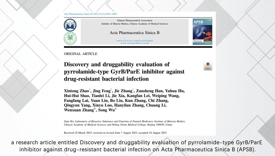 【Video Abstract】APSB GyrBParE inhibitorSong Wu(Vol.13, Iss.12, BACK)哔哩哔哩bilibili