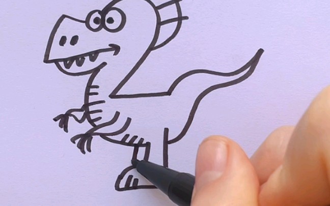 数字画恐龙的画法图片