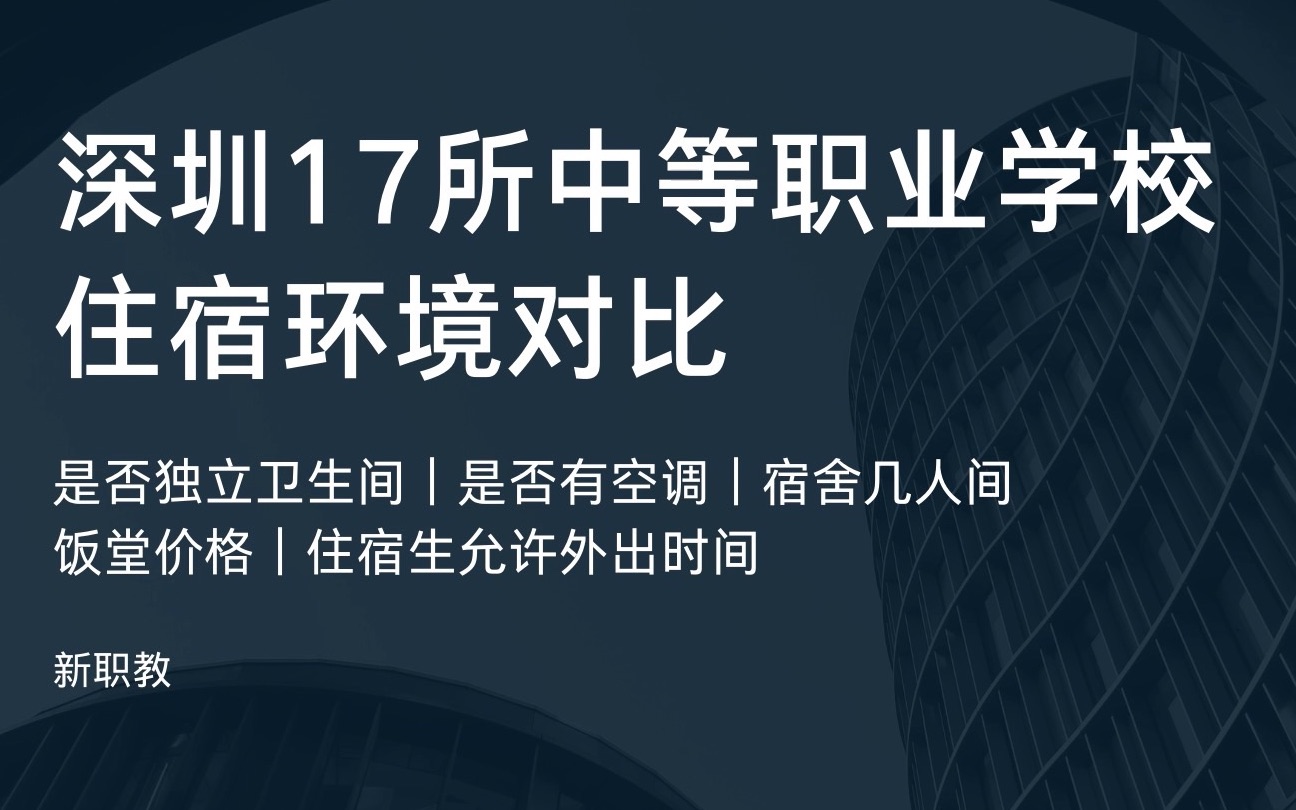 深圳职校(三)住宿环境对比(含中专、中职、职高)|提供住宿的学校|空调|独立卫生间|宿舍几人间|允许外出时间哔哩哔哩bilibili