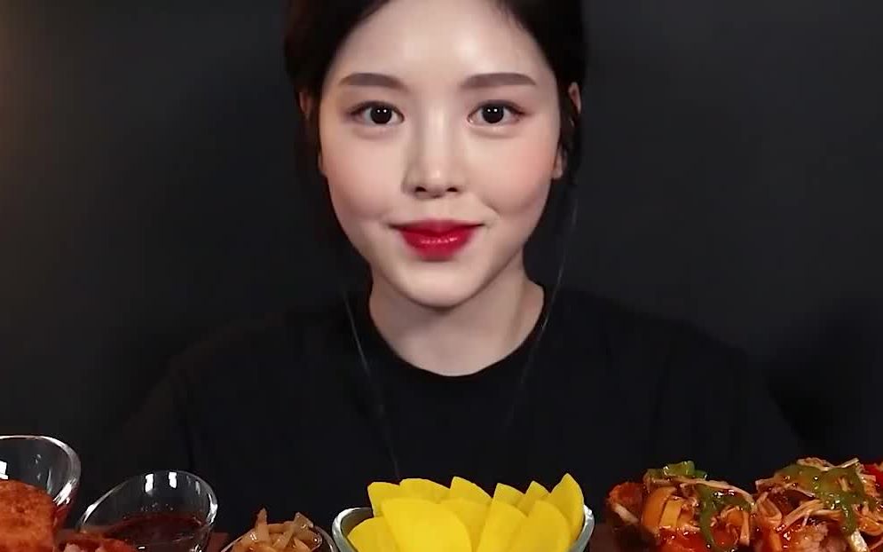 【boki 中字】文福姬 干拌炸酱面 糖醋肉&面包虾&鱼香冬菇 真实声音