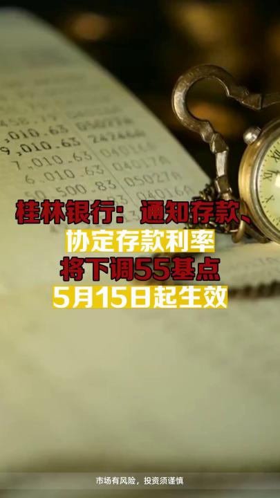 桂林银行:通知存款、协定存款利率将下调55基点 5月15日起生效哔哩哔哩bilibili