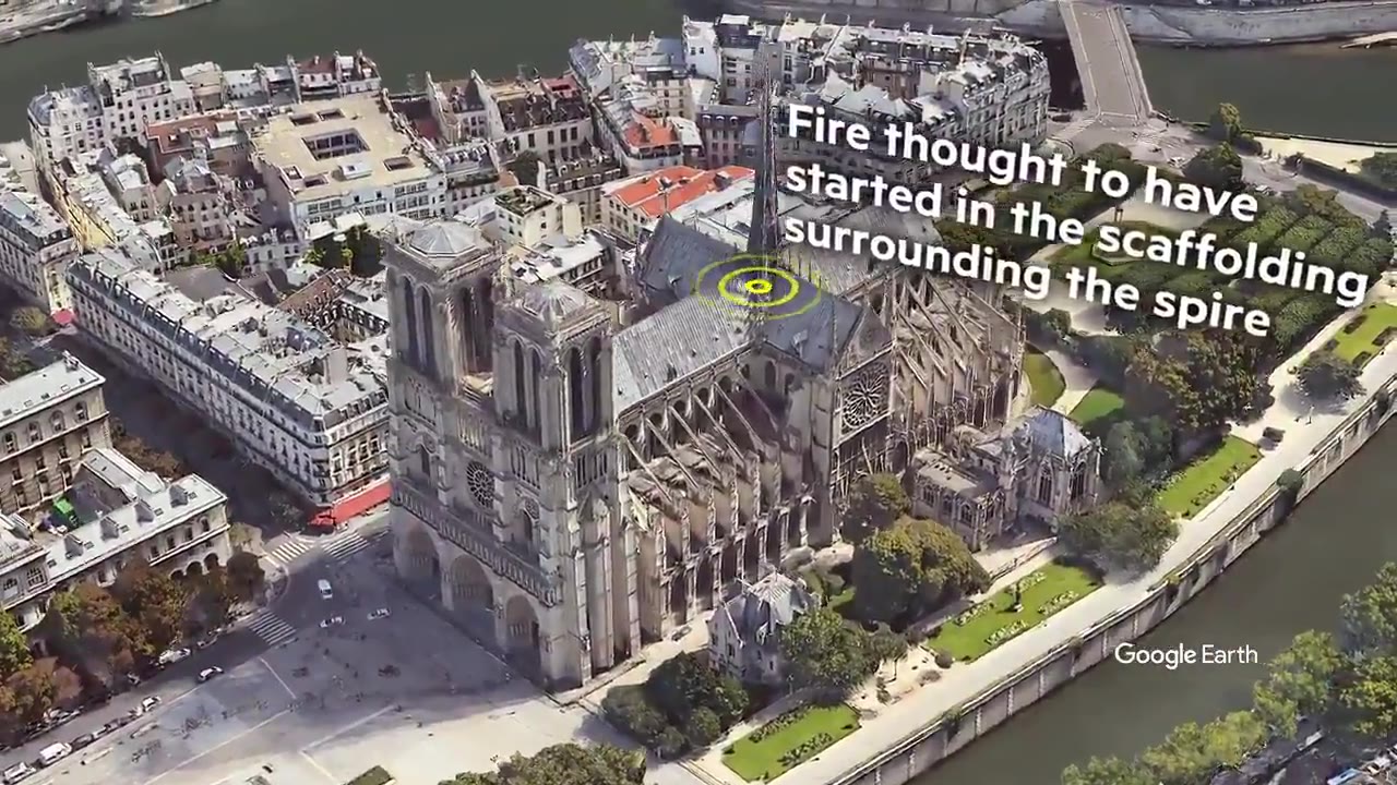 巴黎聖母院火災分析googleearthstudio
