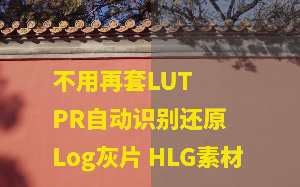 你不知道的骚操作,PR全自动识别还原log灰片HLG素材,从此告别LUT!哔哩哔哩bilibili