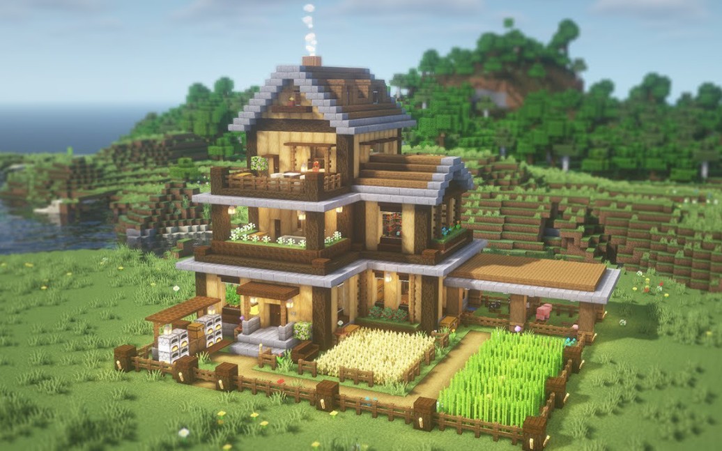【Minecraft】如何建造三层生存基地（房屋教程）（IrieGenie） - 哔哩哔哩