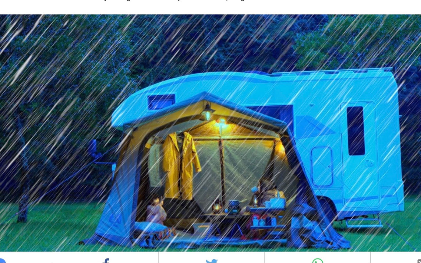 vanlife之大雨天房车外露营