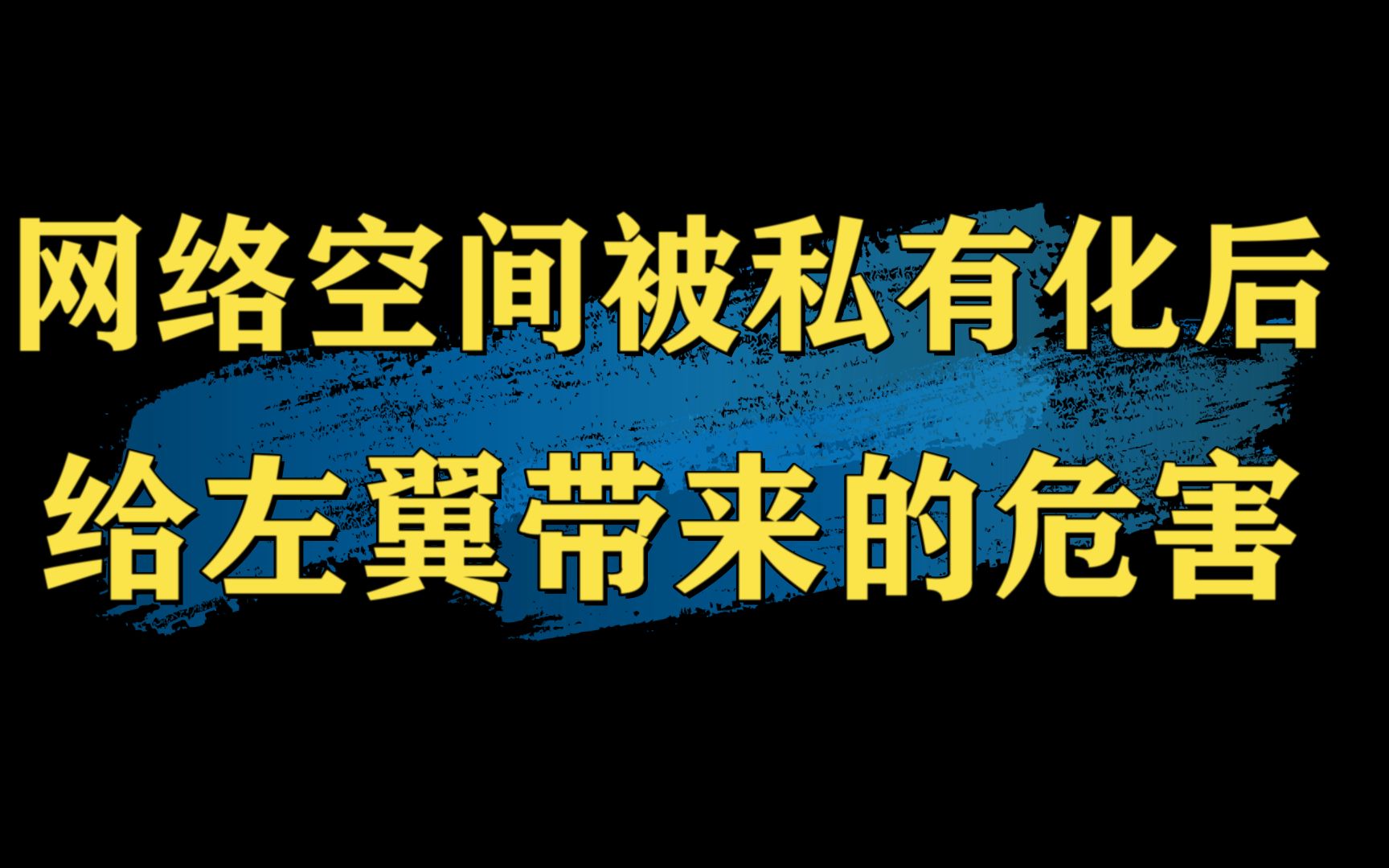 网络空间的私有化给我们带来了多少坏处?为何网上的左翼团体总是落在群众后面?哔哩哔哩bilibili