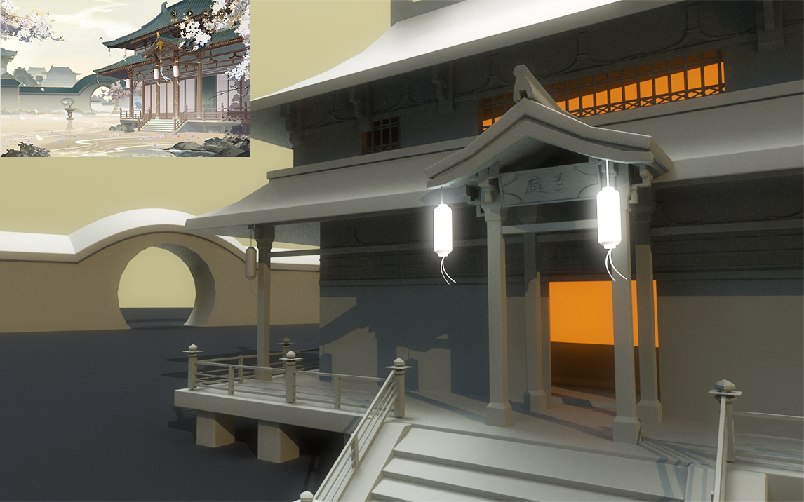 【maya场景建模】古风建筑模型制作,场景建模思路讲解,零基础场景布线