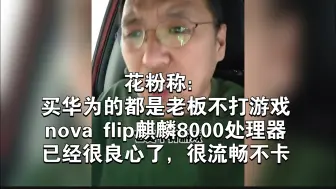 Download Video: 花粉：买华为的都是老板、不打游戏，华为nova flip给麒麟8000处理器已经很良心了，用起来也不卡