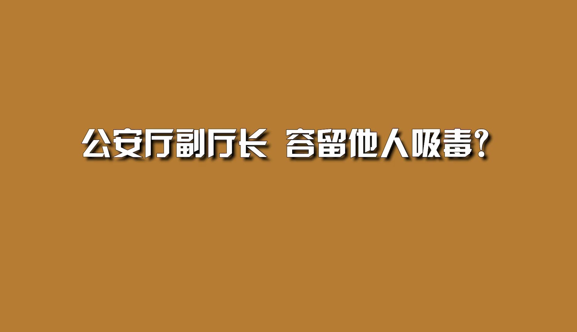 公安厅副厅长,容留他人吸毒?哔哩哔哩bilibili