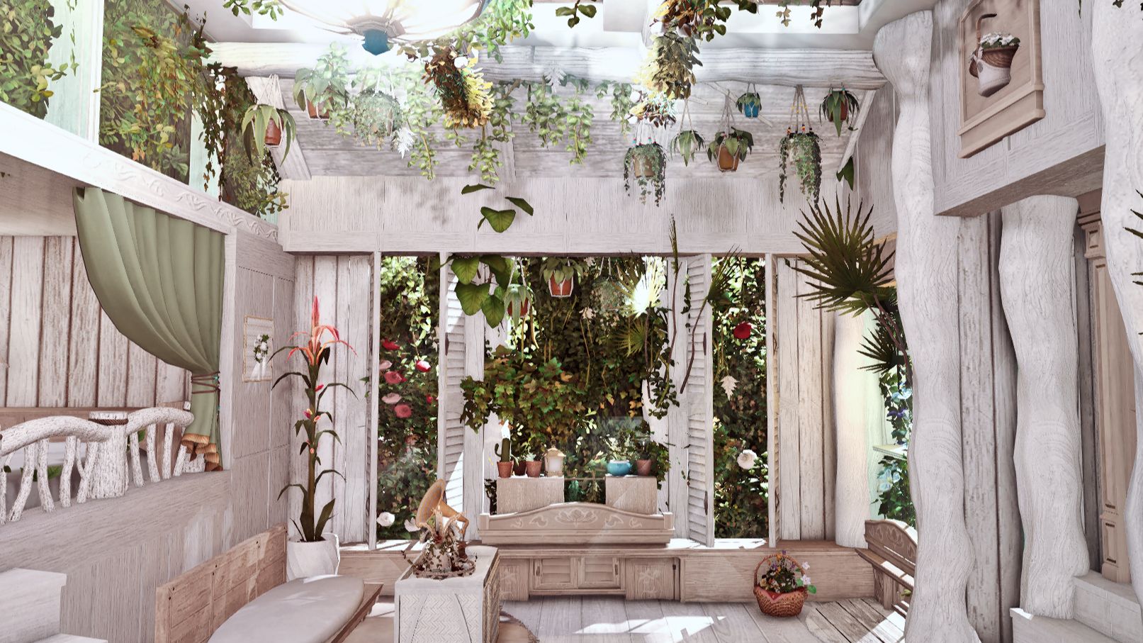 【ff14装修】s房|花房小憩|清新明亮玻璃花房