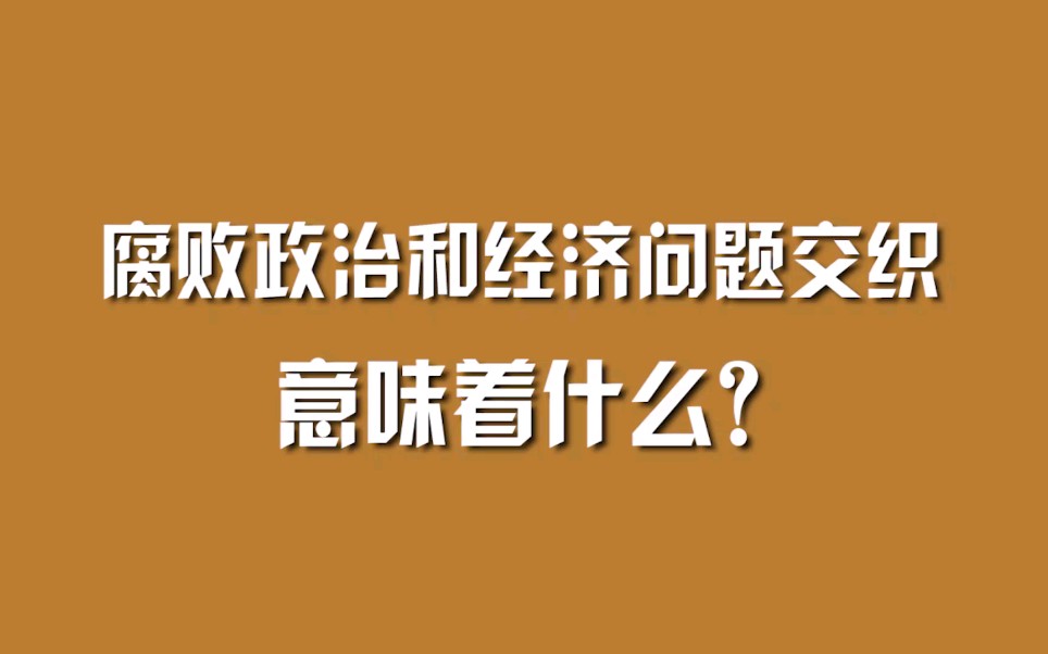 腐败政治和经济问题交织,意味着什么?哔哩哔哩bilibili