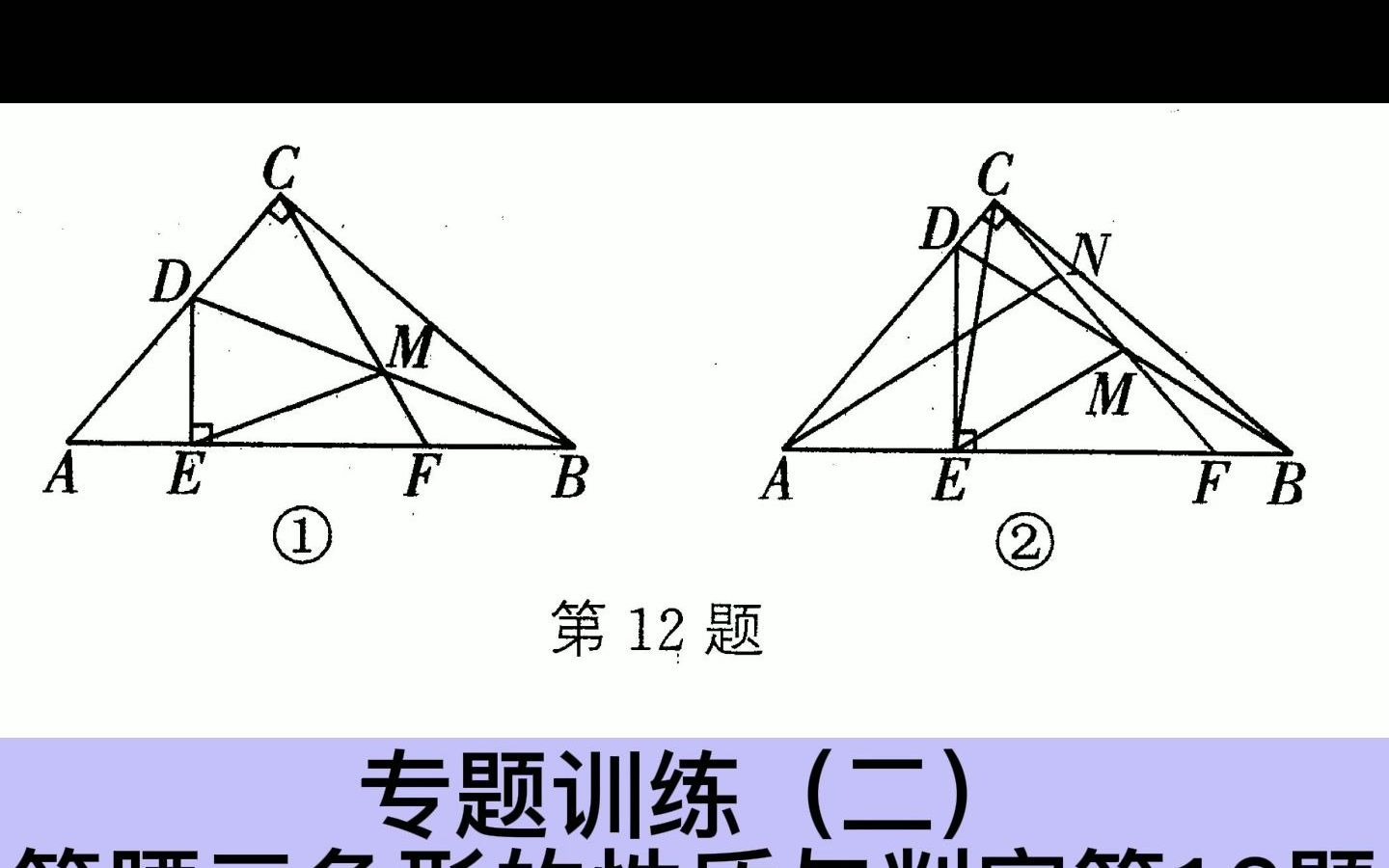 [图]专题训练（二）等腰三角形的性质与判定第12题