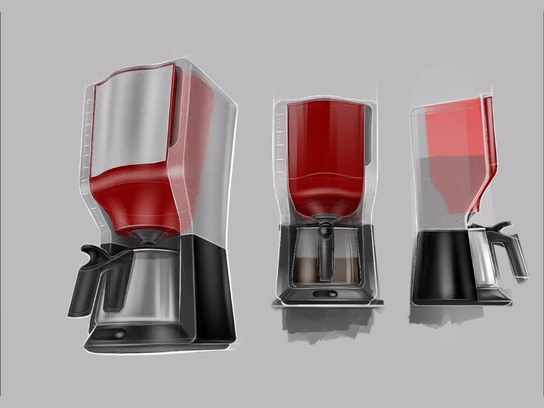 工业设计手绘\产品设计手绘之x咖啡机