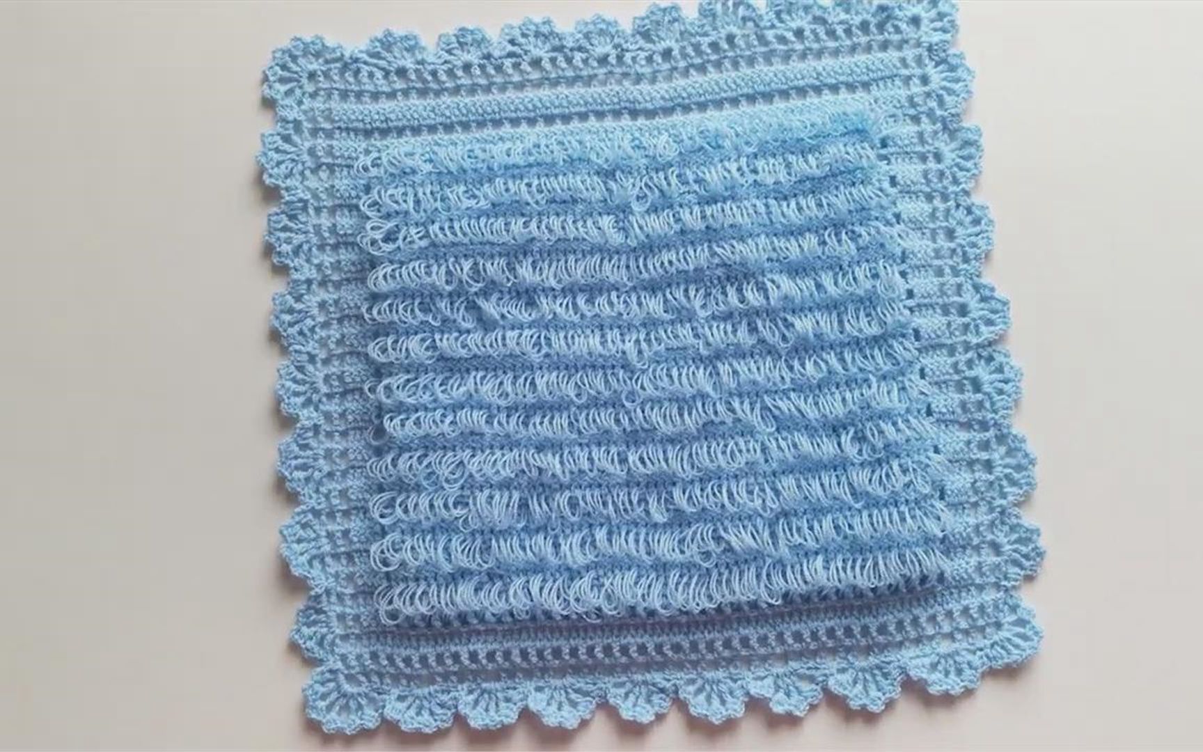 「钩针编织」漂亮的方形麦穗坐垫!_哔哩哔哩_bilibili