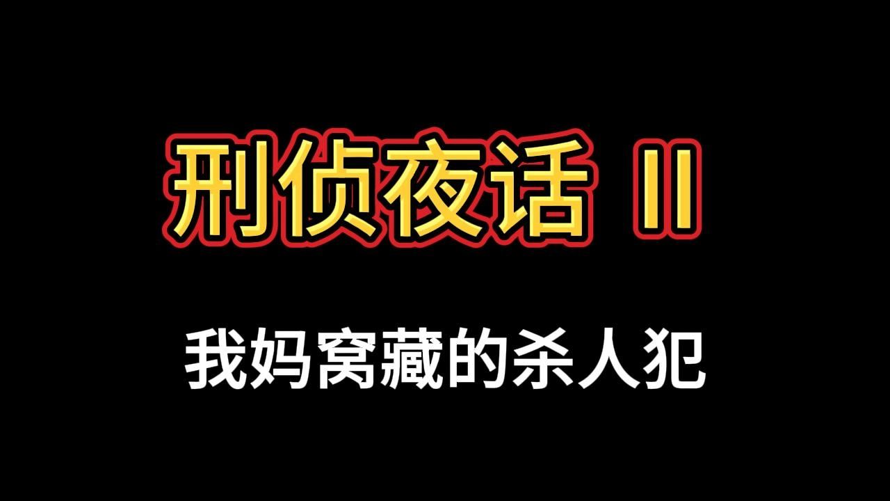 每天一个刑侦故事 |《刑侦夜话 Ⅱ》之 我妈窝藏的杀人犯哔哩哔哩bilibili