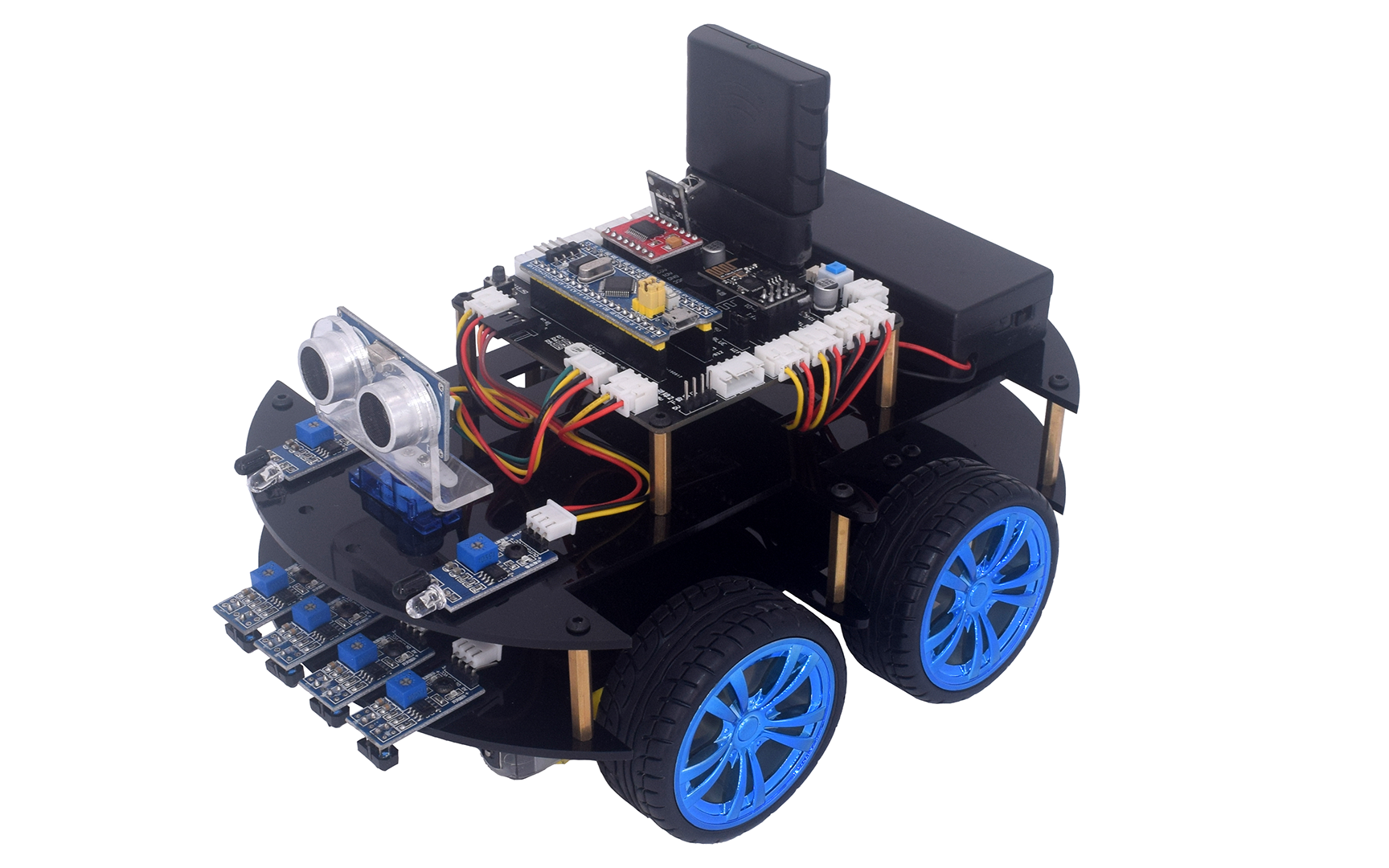 [图]STM32智能小车 红外寻迹避障 超声波舵机云台 PS手柄蓝牙wifi控制红外遥控智能小车 手把手教你从基础入门到精通STM32编程小车