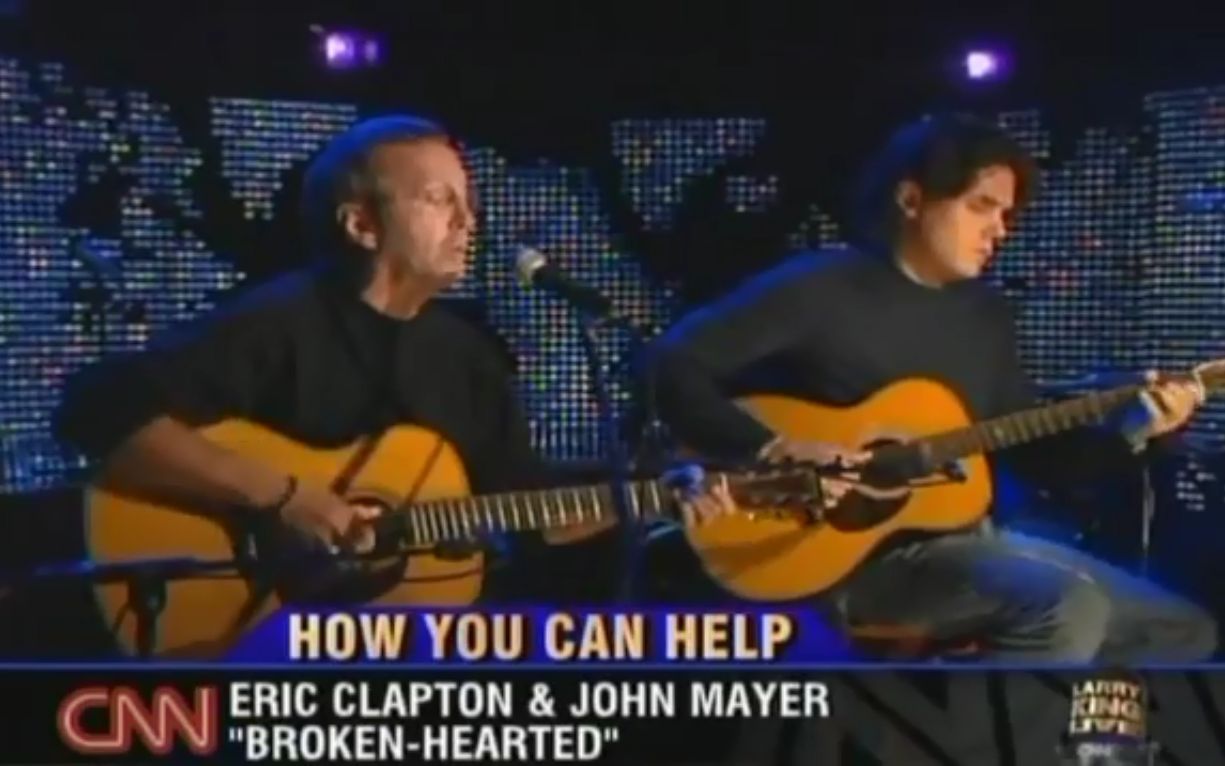 [图]Eric clapton 和 John mayer 爷孙组合不插电深情演绎 Broken Hearted