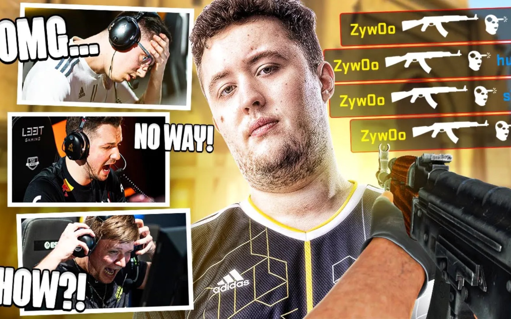 职业哥对zywoo击杀的反应