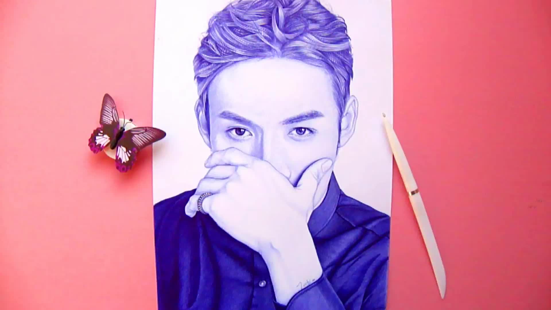 圆珠笔手绘 张彬彬