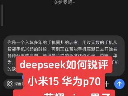 deepseek锐评各家标准版旗舰手机哔哩哔哩bilibili