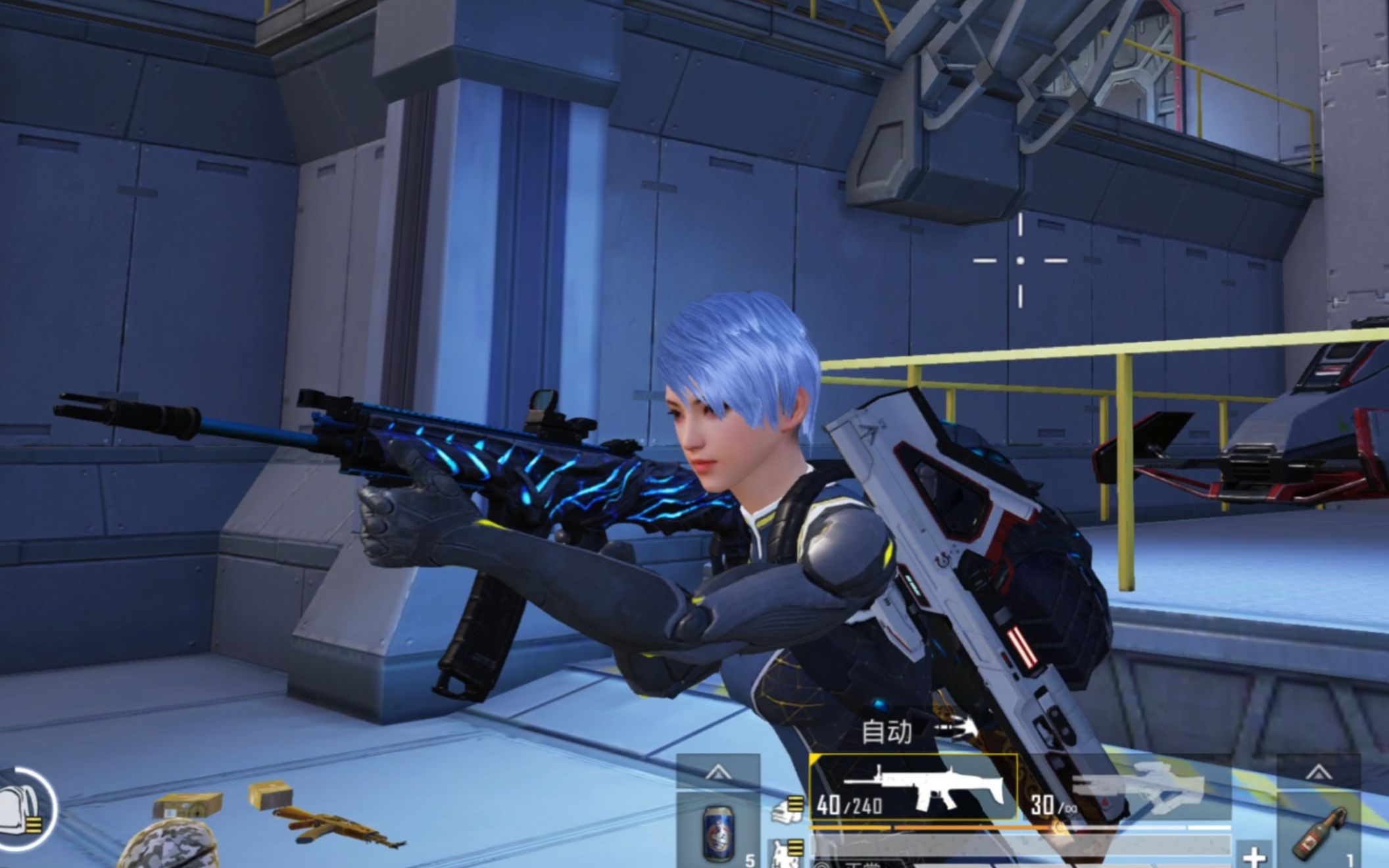 和平精英重启未来,海岛黑刃战舰守护者单人四排强行吃鸡