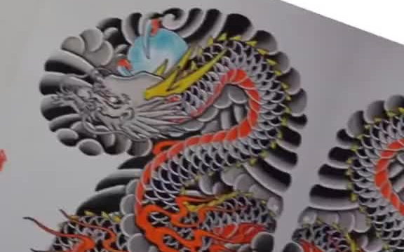 日式老传统对甲对胛纹身图案手稿推荐
