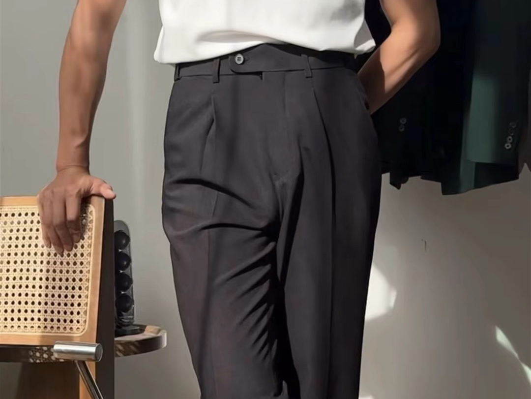 男士休闲松紧弹力腰西裤