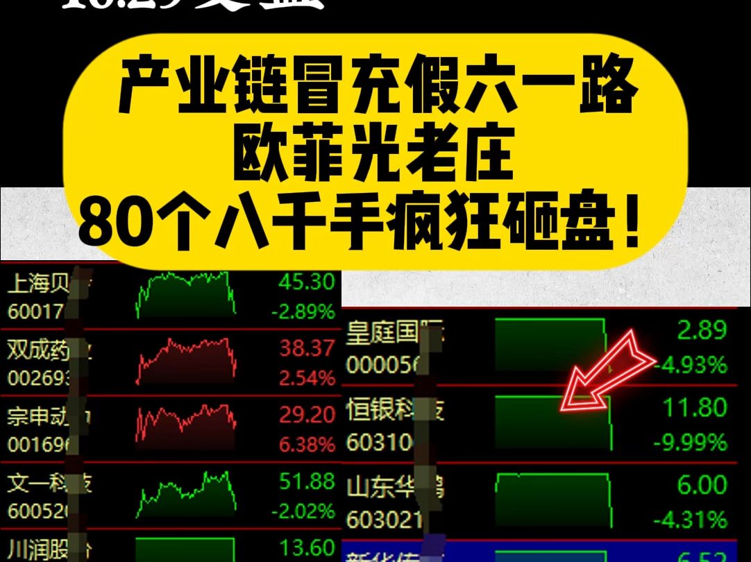 产业链冒充假六一路,欧菲光老庄80个八千手疯狂砸盘!哔哩哔哩bilibili