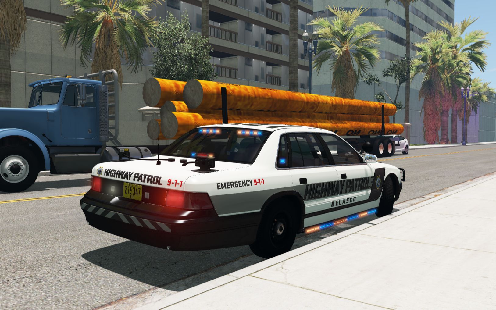 beamng警察模拟:内置警灯元帅(贝拉斯科高速公路警车).