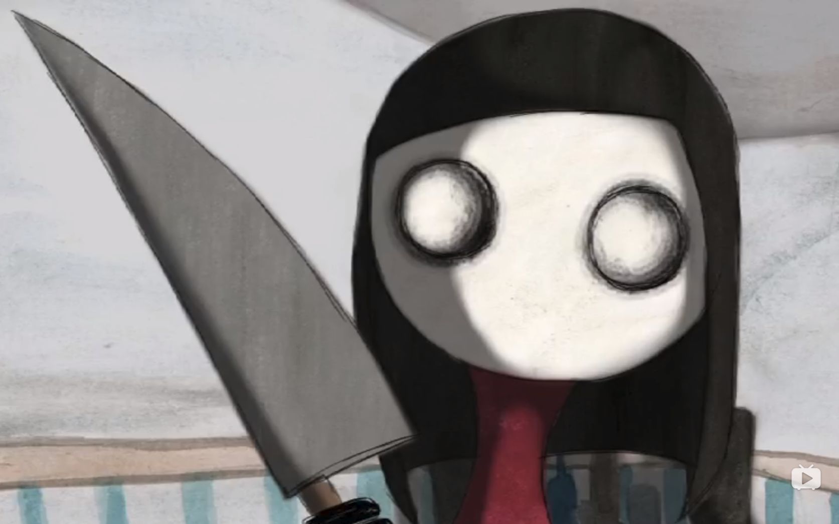 黑暗恐怖动画《鬼爸爸》女孩终日遭受父亲折磨,最后亲手杀了父亲