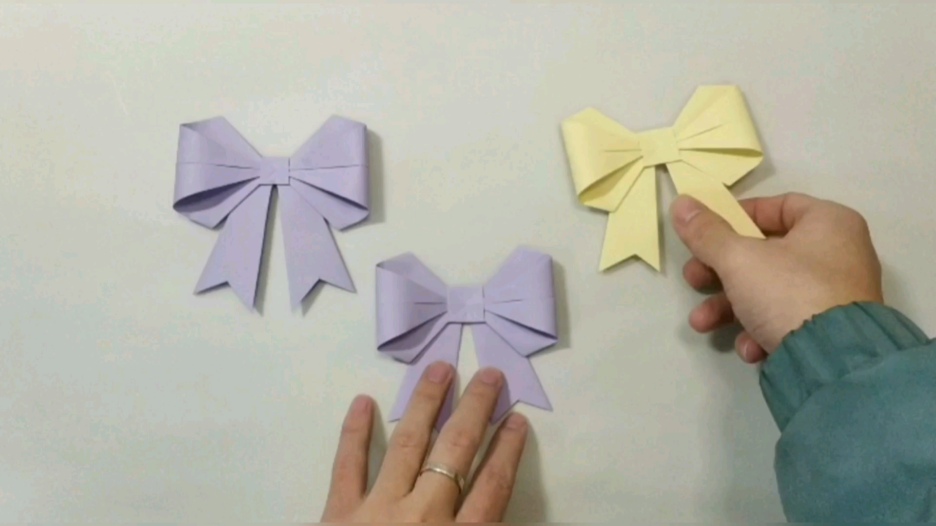 【折纸diy】-少女心蝴蝶结超清详细教学