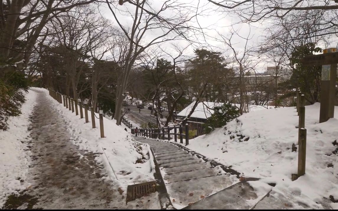 【超清日本】漫步雪后的秋田市城市街道 (高清完整版) 2020.1哔哩哔哩bilibili