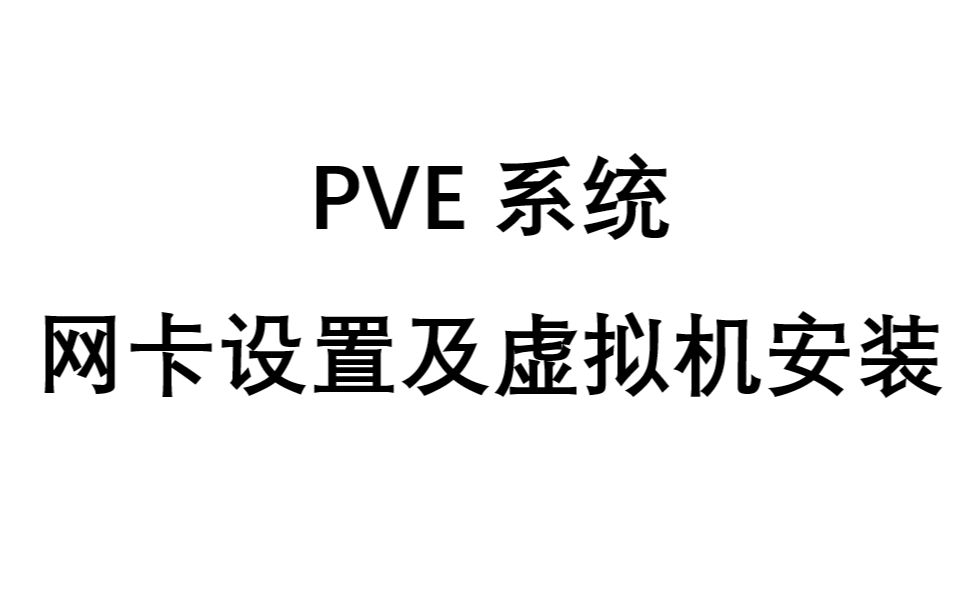 PVE系统之网卡设置及虚拟机安装
