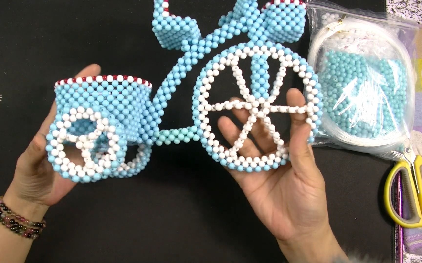 单车摆件第一节手工diy串珠视频教程巧巧串珠手工坊