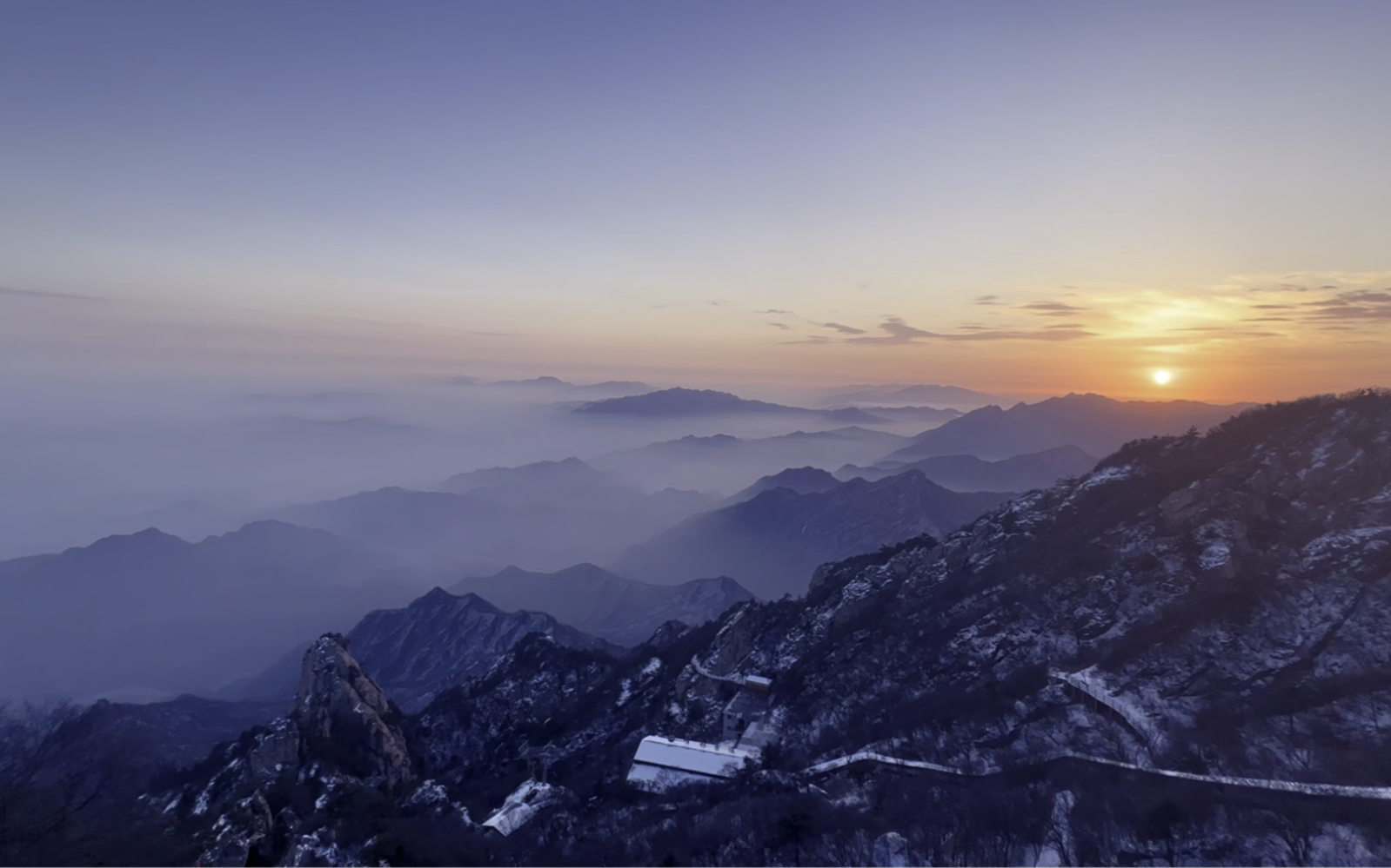 原來千里江山圖是寫實的 #又見老君山 #老君山雪景 #老君山日出