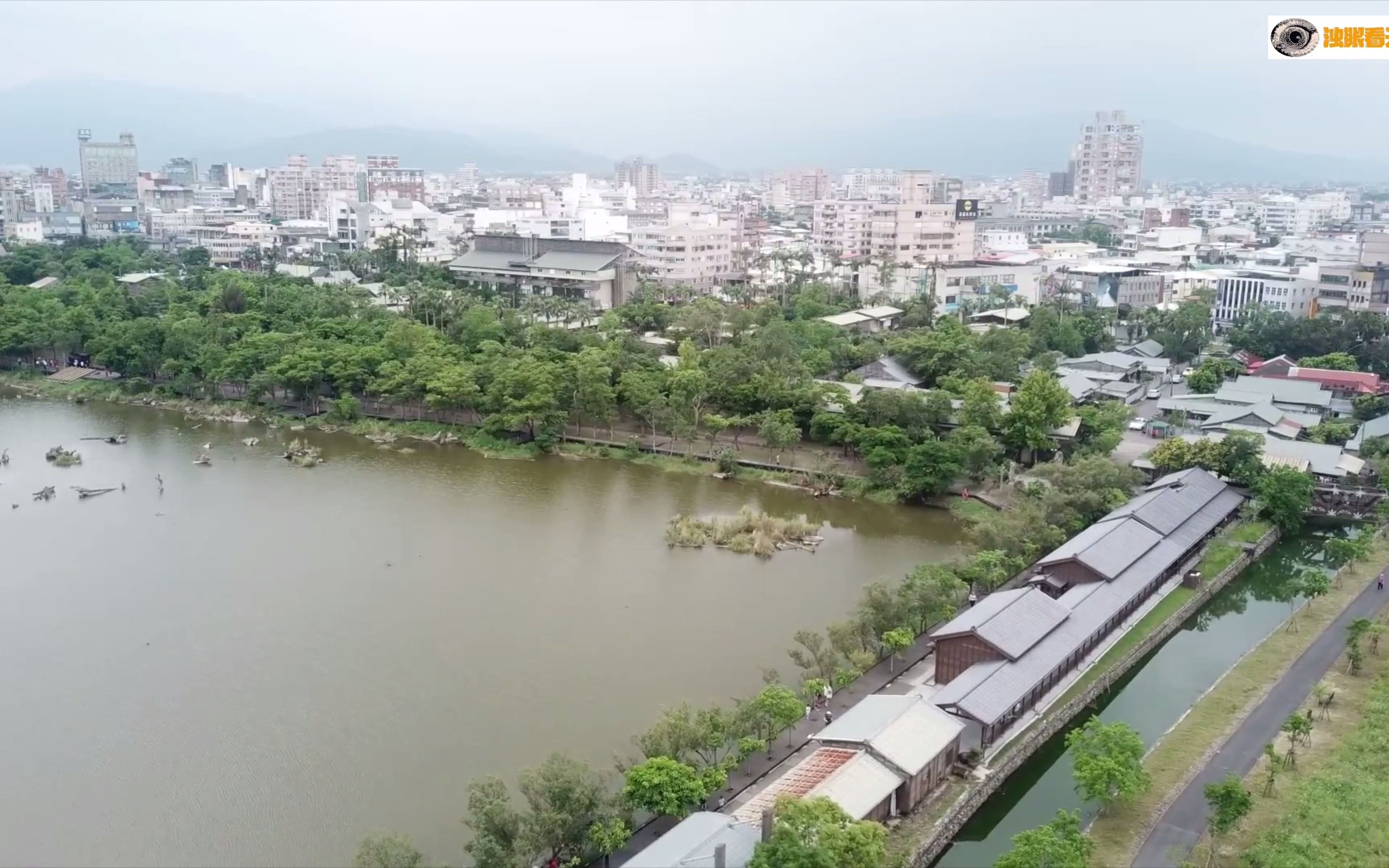 航拍臺灣省-宜蘭羅東湖景