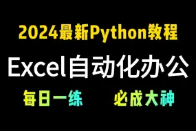 【2024新版】（Python处理Excel教程）几分钟轻松搞定一天工作，全套流程详细讲解，学不会我退出IT界！