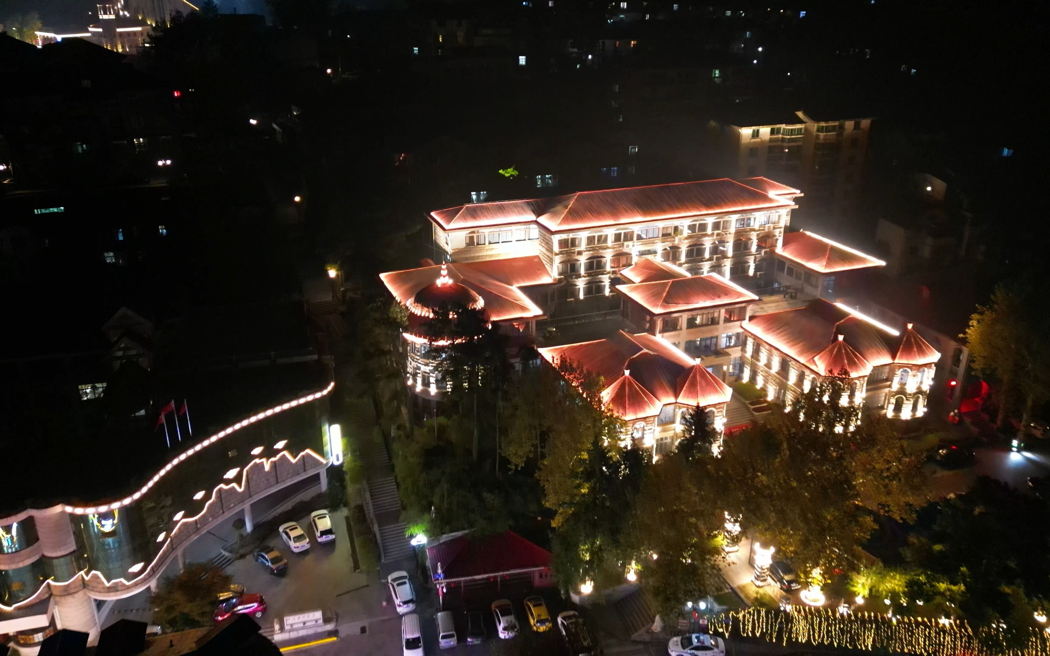 夜晚的庐山牯岭正街