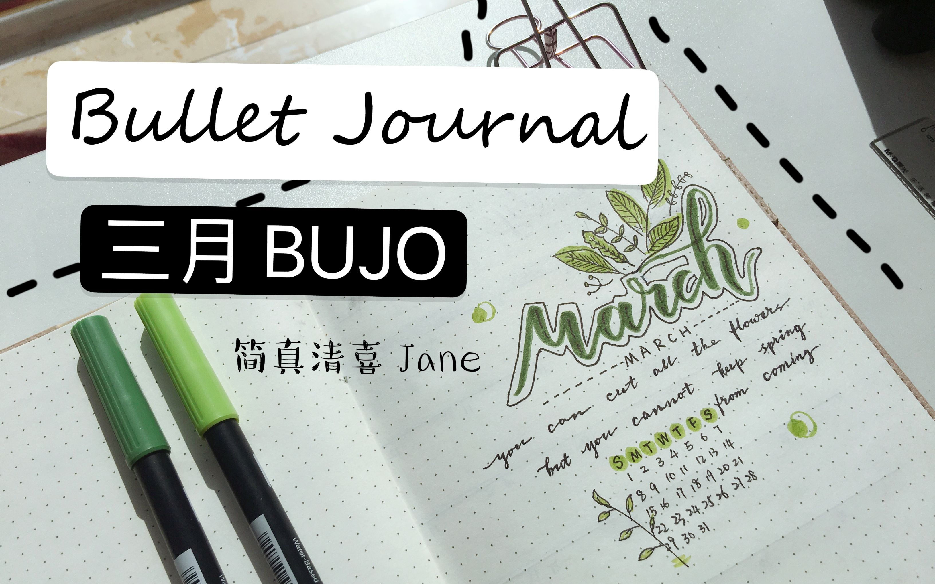 【bujo】三月子弹笔记 / bullet journal / 绿色季节主题手帐 春天 / plan with me哔哩哔哩bilibili