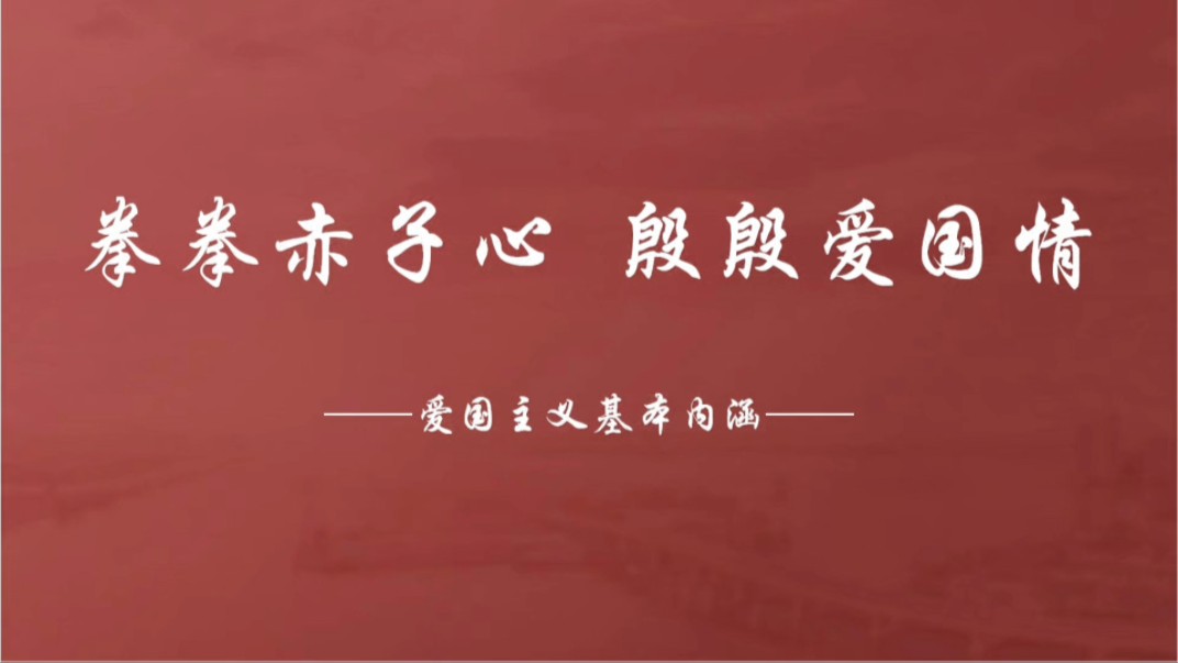 第八届全国高校大学生讲思政课公开课展示活动参赛作品——《拳拳赤子心,殷殷爱国情》哔哩哔哩bilibili