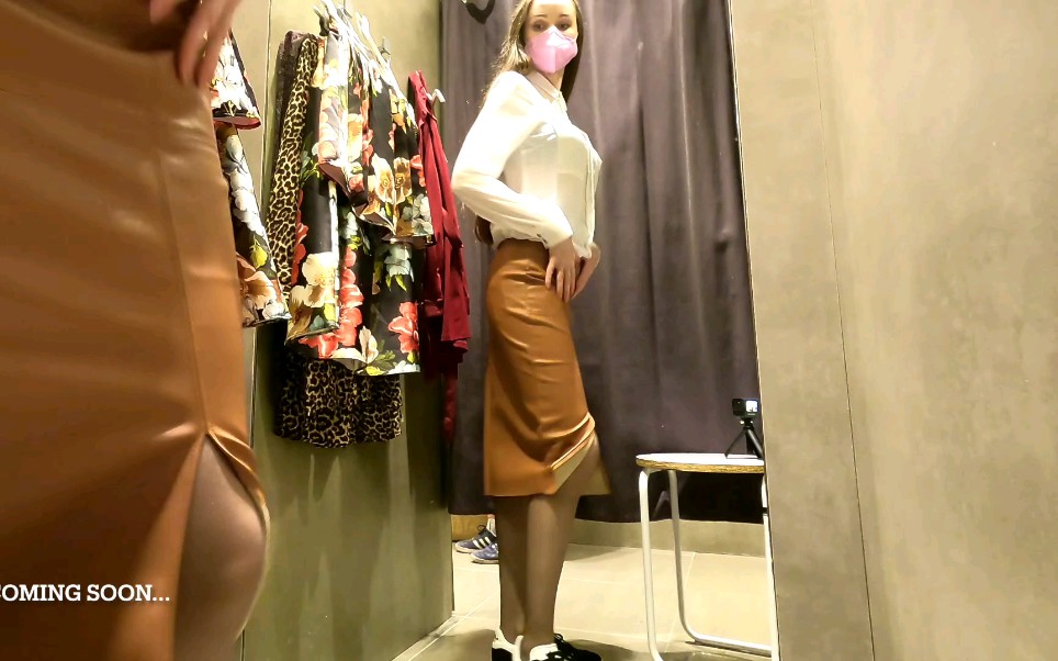 Trying On Dresses Faux Leather Skirt Blouses with CDR Tights TRY ON HAUL哔哩哔哩bilibili