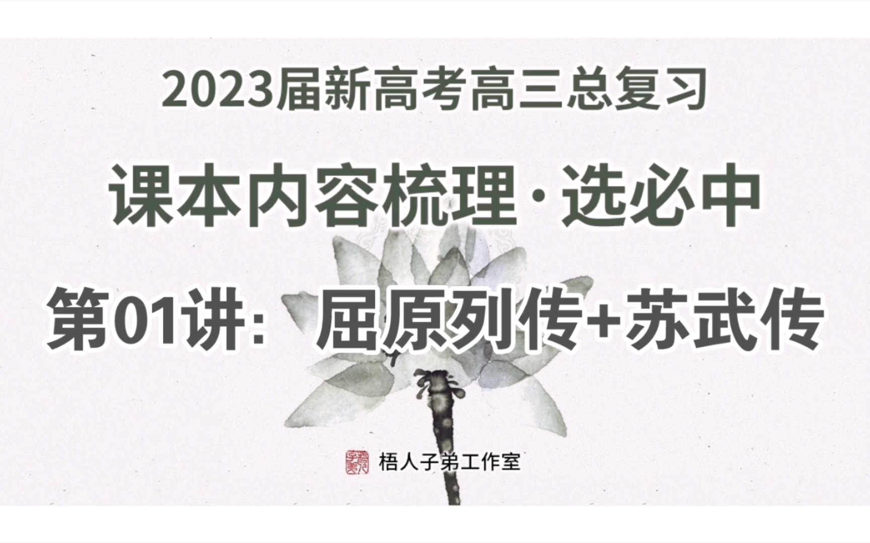 [图]【2023届】选必中01：屈原列传+苏武传：课本内容梳理｜2023届新高考高三总复习