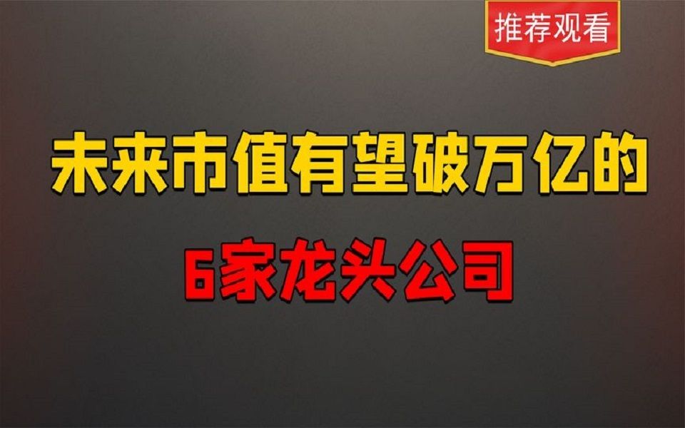 A股被严重低估的6朵金花,未来有望主升浪潜力空间哔哩哔哩bilibili